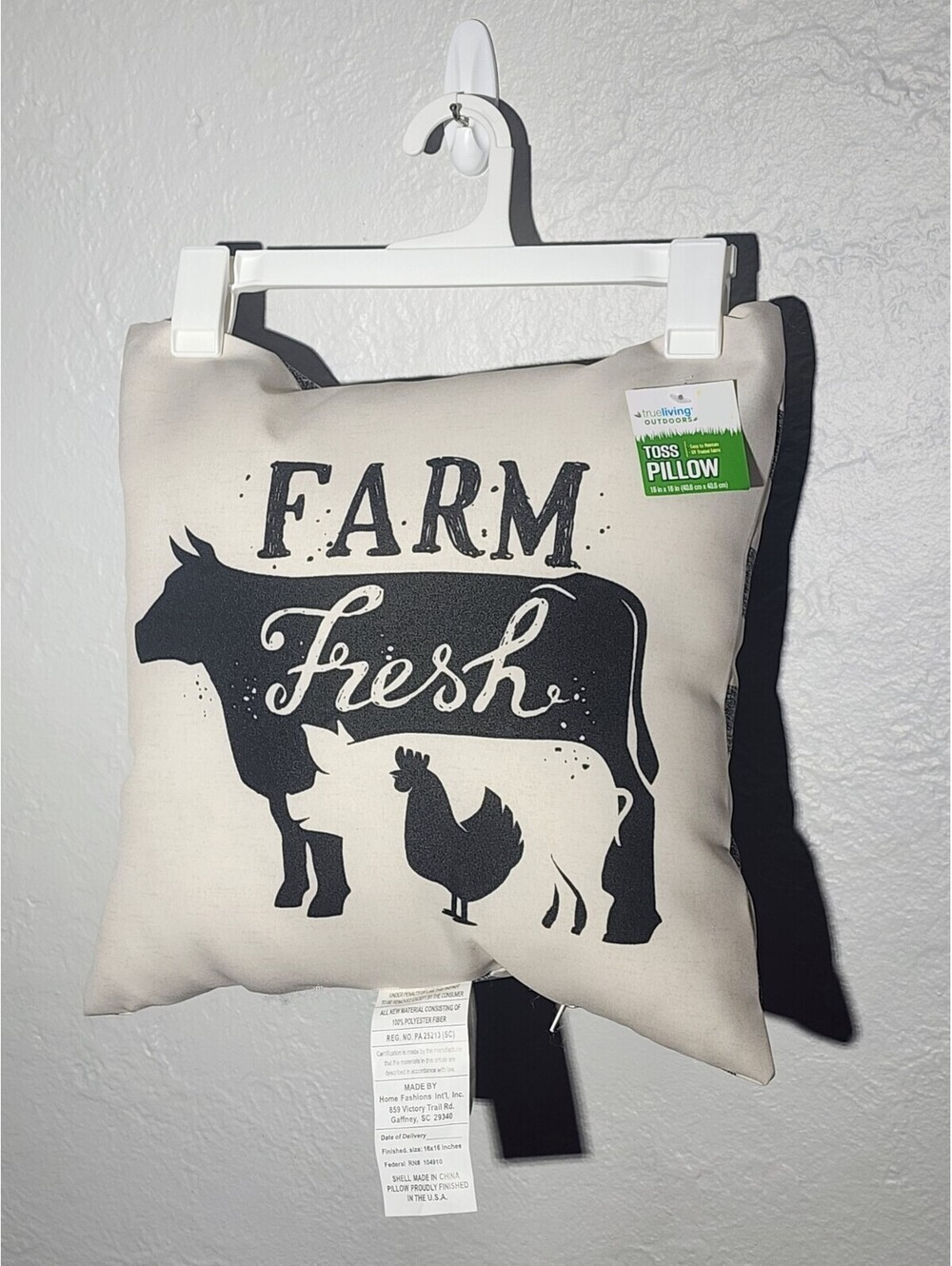 Farm Fresh Pillow Toss 16” X 16” Uv Treated Fabric Indoor Outdoor